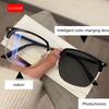 Man Photochromic Colored Glasses Half Frame Anti Blue Light Discoloration Eyepiece Computer Transparent Sunglasses New