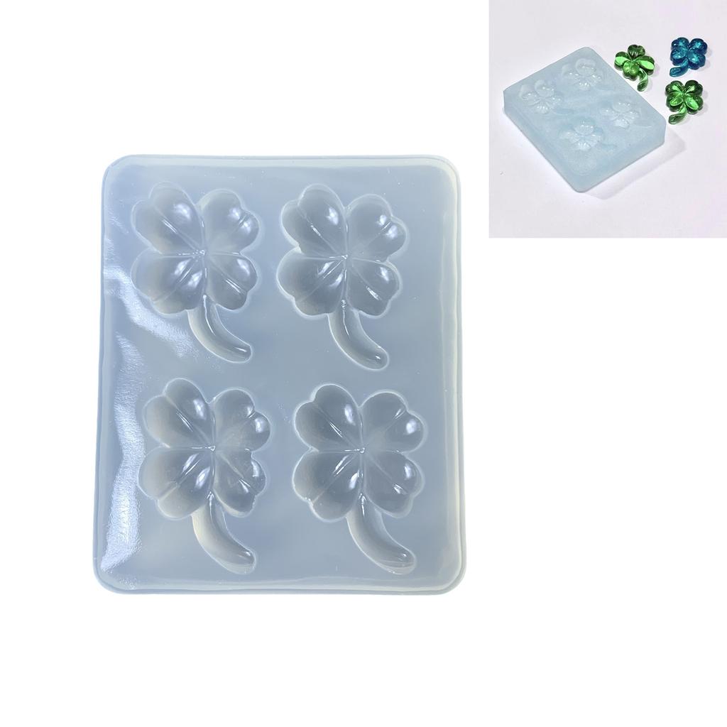 Silikonform Kleeblatt für Resin-Bastelarbeiten Schmuckzubehör DIY Kunstprojekte mit Glücksbringer-Design Leichtes Entformen Spülmaschinenfest