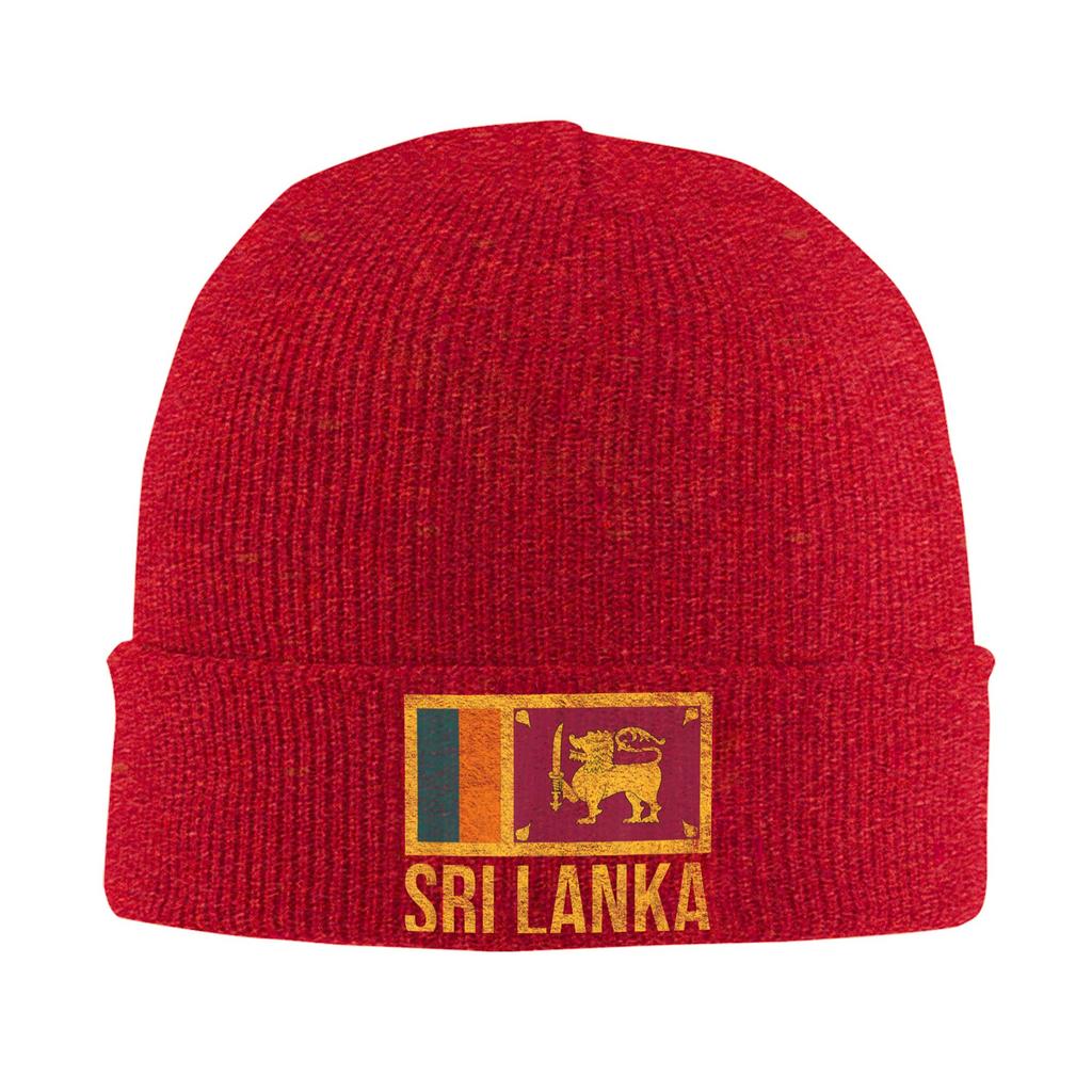 SRI LANKA NATIONAL FLAG Knitted Hat  Beanie Hats Kpop Warm Men Women Bonnet Hats Autumn Winter Street Y2K Caps Birthday Present
