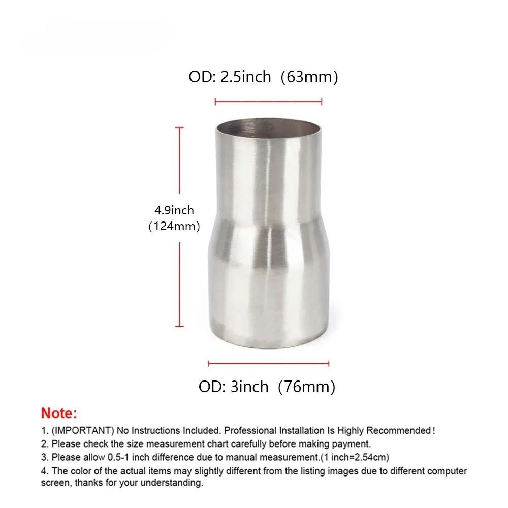 Universal Stainless Steel 51mm 63mm 57mm 76mm Car Exhaust Reducer Connector Pipe Tube Adapter Intake Pipe Connection Joint