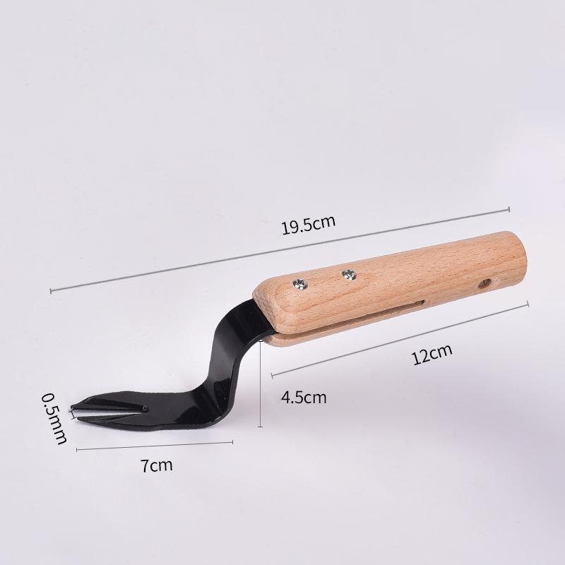 1 Stück Langer Holzgriff Edelstahl Gartenunkrautstecher Hand-Unkrautentferner Cutter Abzieher Werkzeuge Multifunktions-Unkrautstecher Pikierer