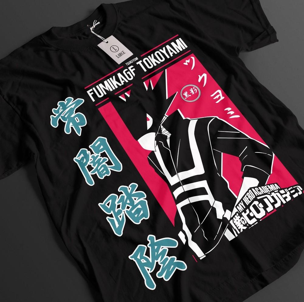 My Hero Academia Shirt Fumikage Tokoyami Tshirt Deku Bakugo Top MHA Unisex Tee
