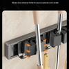 Wall-Mounted Space Aluminum Mop and Broom Holder with Hooks