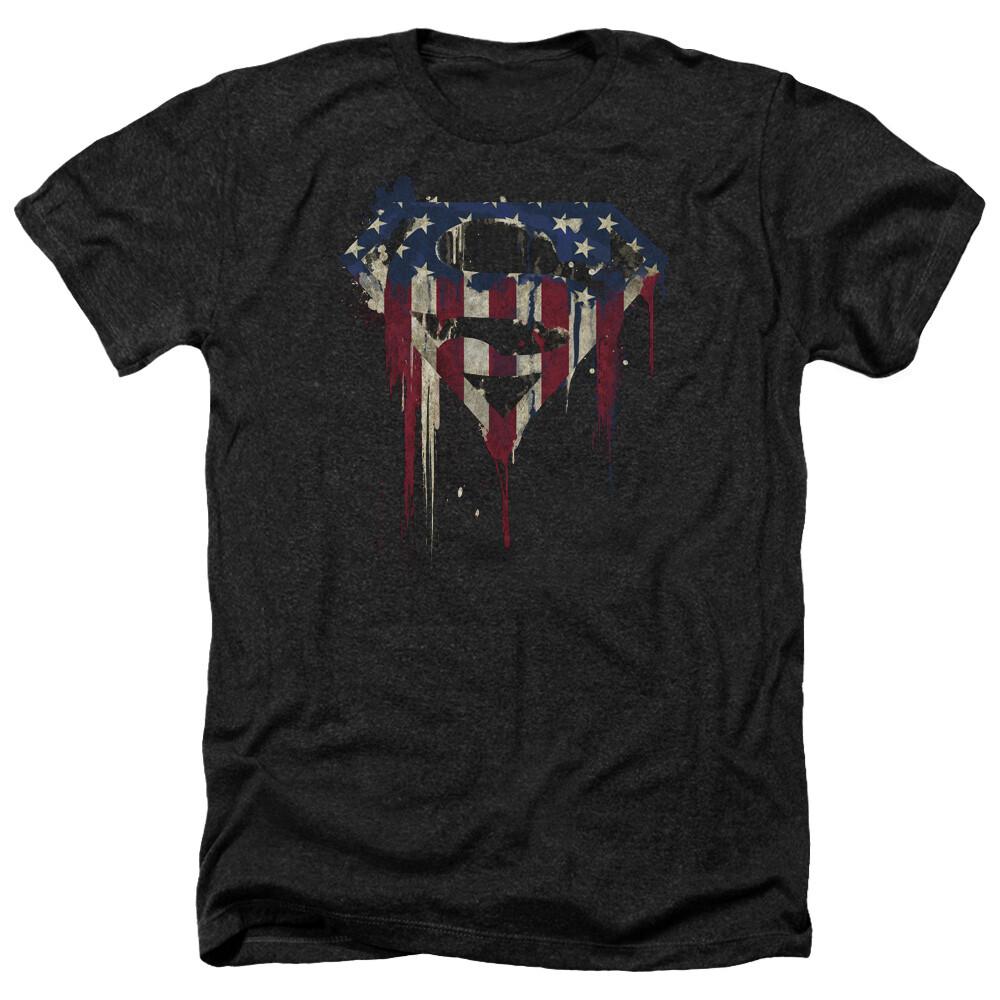 SUPERMAN BLEEDING SHIELD Licensed Adult Men039;s Heather Tee Shirt SM-3XL Unisex T-Shirt M