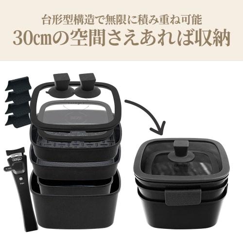 boohgle 13-Piece Frying Pan and Pot Set, Induction & Gas Compatible, Removable Handles, Non-Stick Ceramic Coating, Easy to Clean (Black)