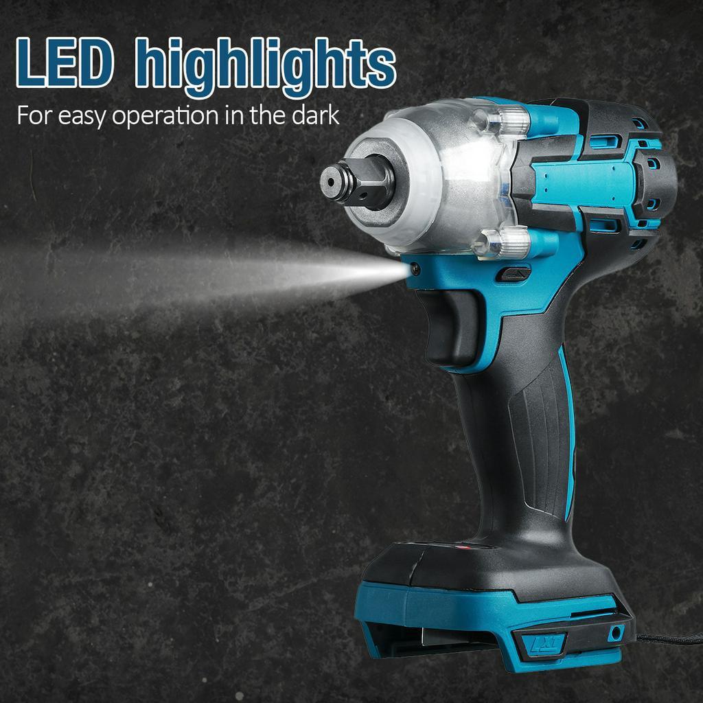 Rechargeable 520N.M Brushless Electric Impact Wrench 1/2 Socket Cordless Wrench Power Tools 7000rpm for 18V Battery NEW
