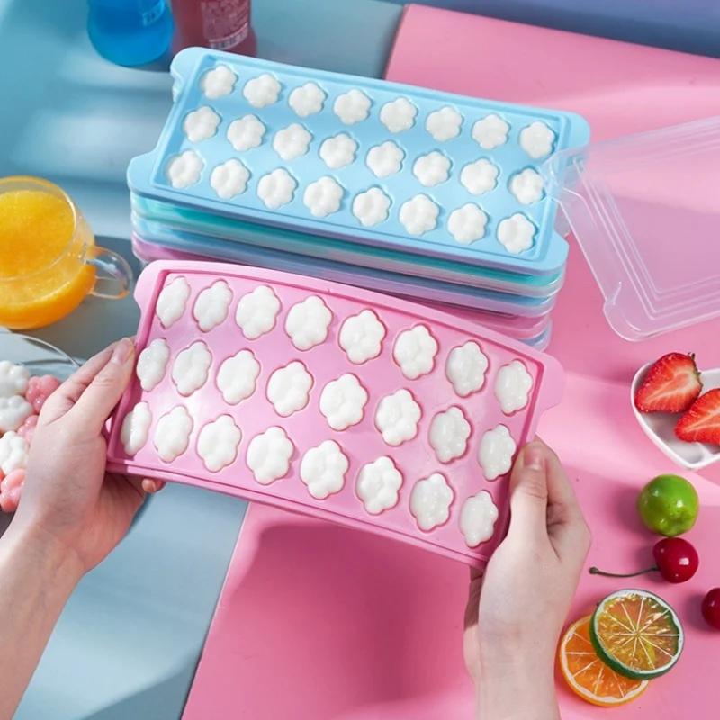 24 dutinová roztomilá silikonová forma na ledové kostky s kočičími tlapkami s víkem, forma na nanuky, čokoládu, sušenky, sýr, dárek, kuchyňské doplňky