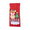 Dining Table Ornament Sets Christmas Wine Bottle Cover, Santa Claus/Snowman/Elk/Bear Gift Bag with Sticker Decals, Holiday Winter Home Accents