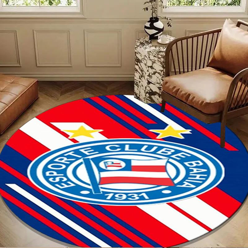 Football Club Emblem Round Rug for Livingroom,Bedroom, Palyroom, Chair Rug, Area Rug, Circle Carpet, Large Size Fan Christmas Gift