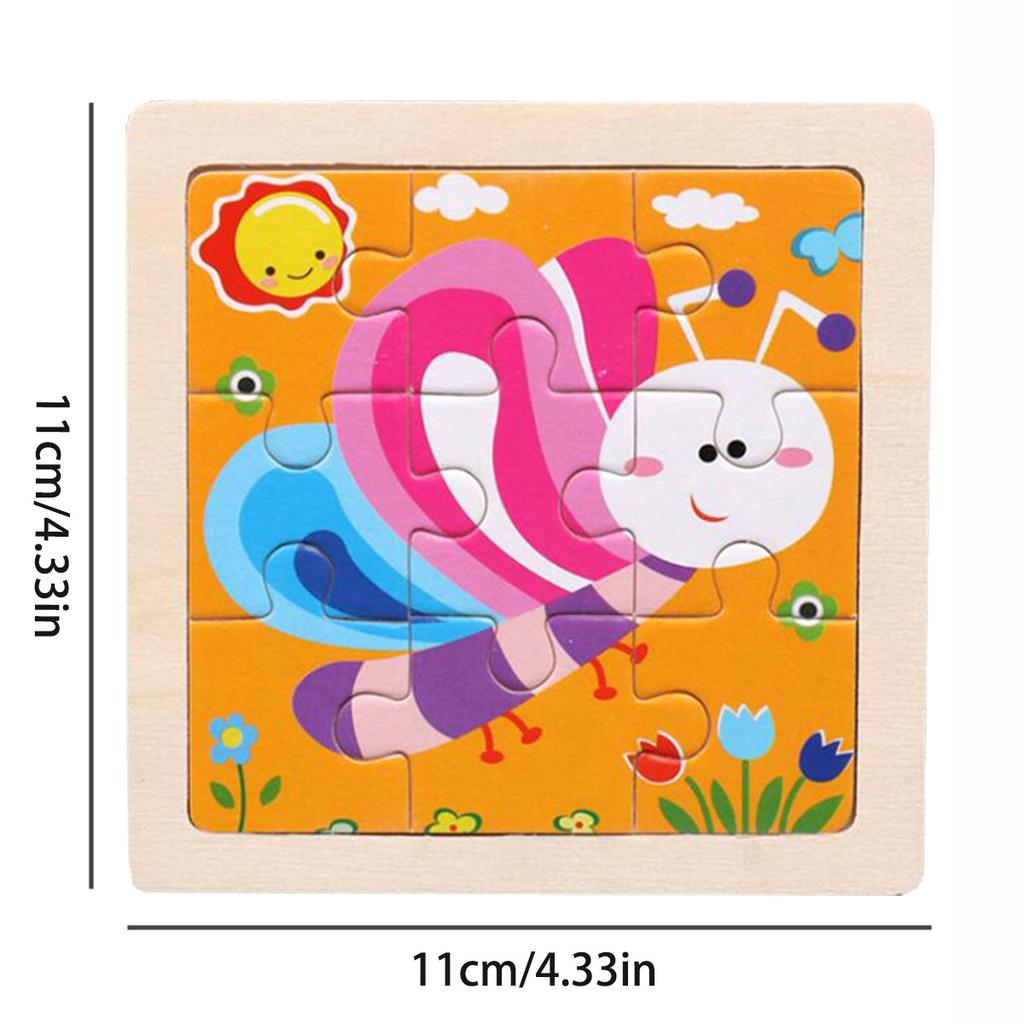 11cm/4.33in Holzpuzzle Cartoon Tier Verkehr Auto Holzpuzzles für Kinder Montessori Spiele Kinderspielzeug