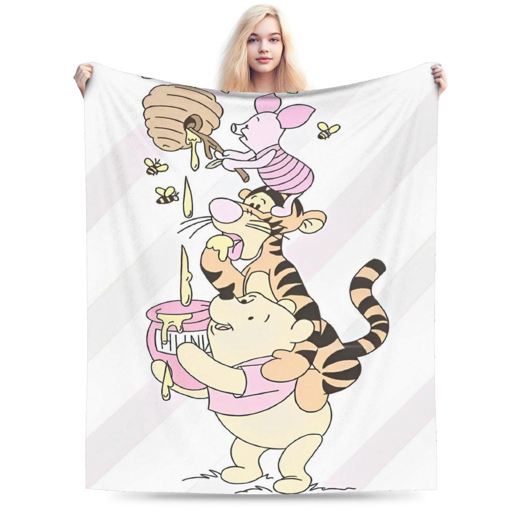 Winnie-the-Pooh Eeyore Blankets Fleece Summer Air Conditioning Cartoon Lightweight Thin Throw Blankets for Home Car Rug Piece