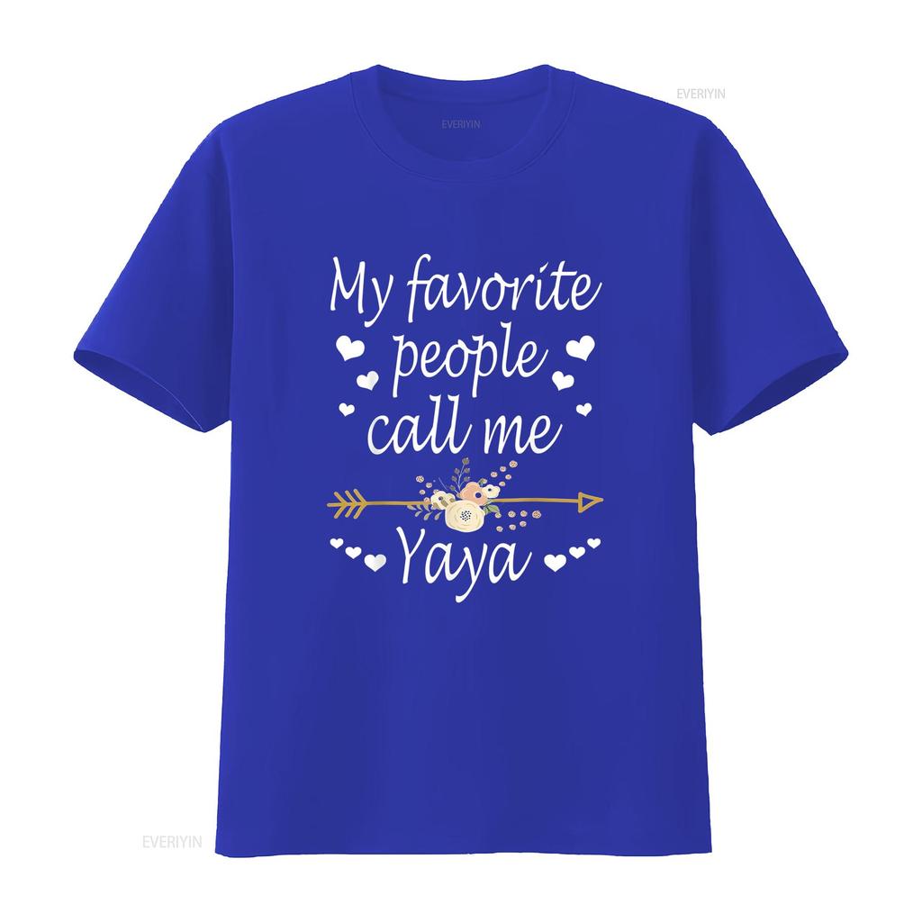 Unisexs My Favorite People Call Me Yaya Mothers Day T Shirt Black 2xl Vintage Washed Slightly Streetwear Soft Stylish Graphic