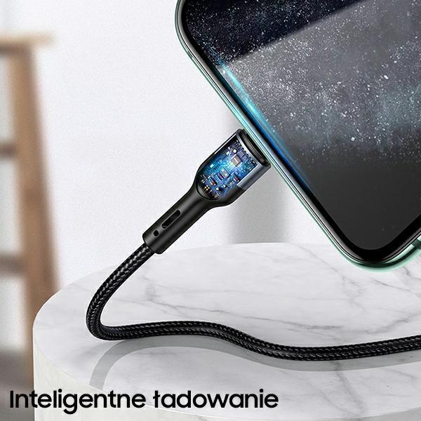 Usams Kabel Pleciony U55 2A Lightning1Szt. For Set U55 Zielony/Green 1M Sj448Usbsg02 (Us-Sj448)