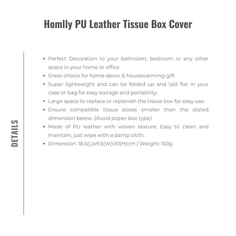Homlly Leather Tissue Box Cover (X2PCS)