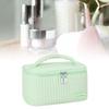 PU Coperchio Apribile Forma Torta Borsa Trucco Borsa Porta Cosmetici Colore Tenue Portatile Borsa Trucco Verde Chiaro