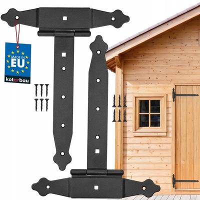 Zawiasy typu T - KOTARBAU - 250 mm - Stal - Czarny - Łatwy w montażu