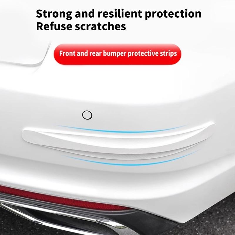 4pcs Car Bumper Guard Strips PVC Universal Car Protector Flexible Guard for Enhances Protections On Car Front & Rear