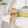Exquisite Printed Texture Ornament 3D Articulated Monkey Figurine, Multi-Color Cartoon Animal Model with Soft Color Decor Movable Joints, Stress