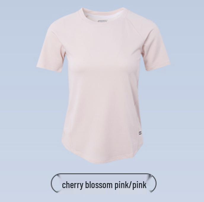 

Жіноча швидковисихаюча приталена антибактеріальна футболка з коротким рукавом для літнього бігу - дихаюча та вологовідвідна XXL (up to 70 kg)