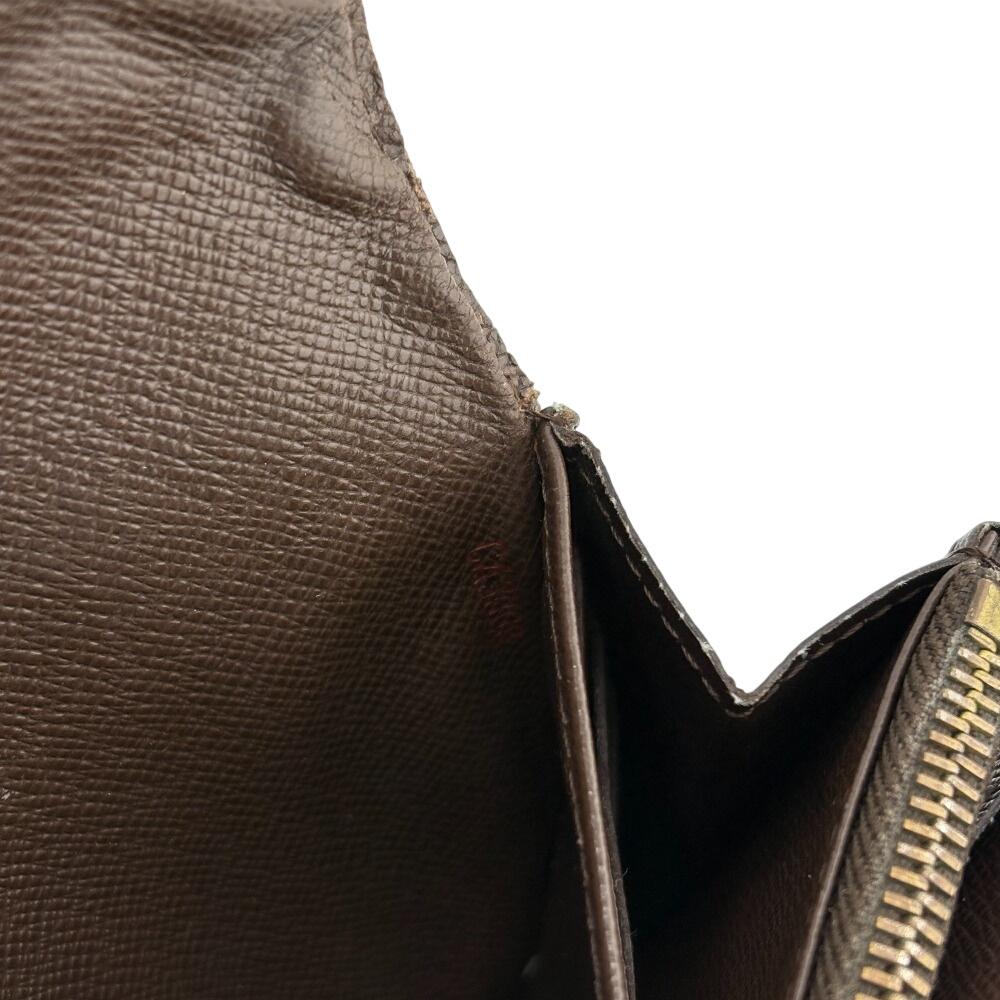LOUIS VUITTON N61734 Coin case Damier Ebene leather Portefeiulle Sarah Purse Brown leather unisex Used