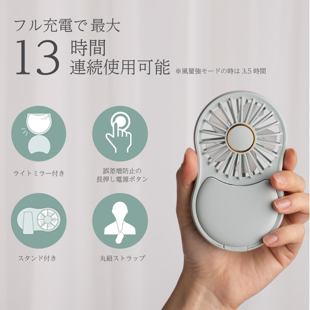 Smaly Mirror Handy Mirror Makeup Mirror Portable Fan Fan, Purple, YNG-MF180, Fan, Small, Handheld, Fan,