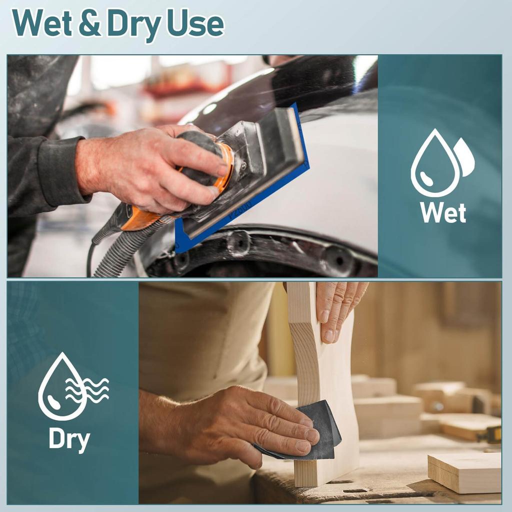 48 Pieces Sandpaper Set Wet and Dry Sandpaper 80-3000 for Car Wood