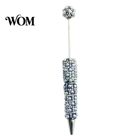 Creative DIY Pen Beadable Pen, Rhinestone Faux Pearl Ballpoint Fancy Glitter Personalized Gift for Crafting, Student Stationery Office Writing
