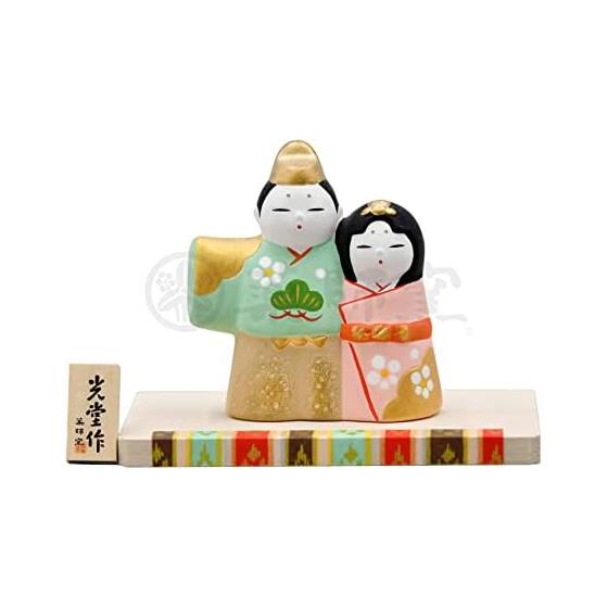 Yakushi Kiln Peach Festival Hina Doll Nishikisa Mutsudate Hina (with wooden stand)