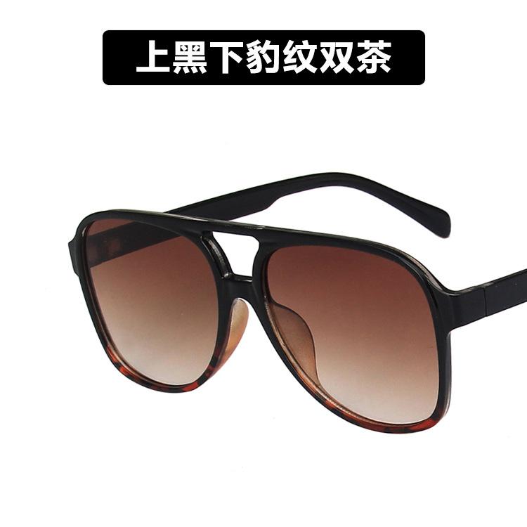 Cross-border European and American retro double beam sunglasses 2022 new trendy ins personalized big frame Internet celebrities same toad sunglasses