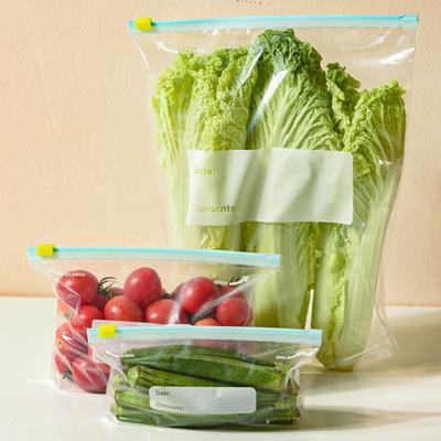 15Pcs Food Storage Dishwasher Safe Convenient Moisture-proof Meat Fruit Veggies Storage Bags Fresh Shut Bags