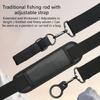 Fishing Rod Carrying Strap Shoulder Harness Fishing Rod Support Strap With 2 Silicone Grip And 2 Rod Fastening Band