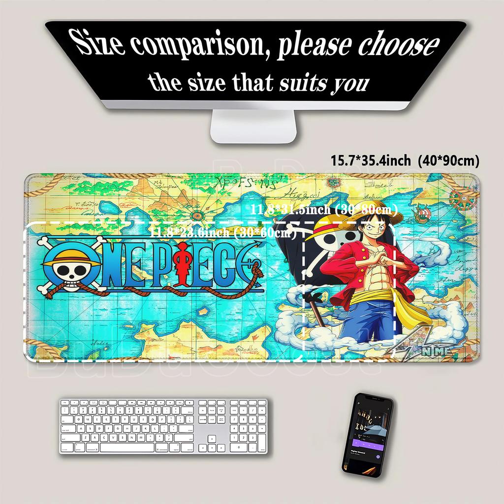 Luffy Roronoa Zoro One Piece Gaming XXL Mouse Pad anime HD printing Mousepad PC Keyboard overlock Non-Slip base Office Desk Mat