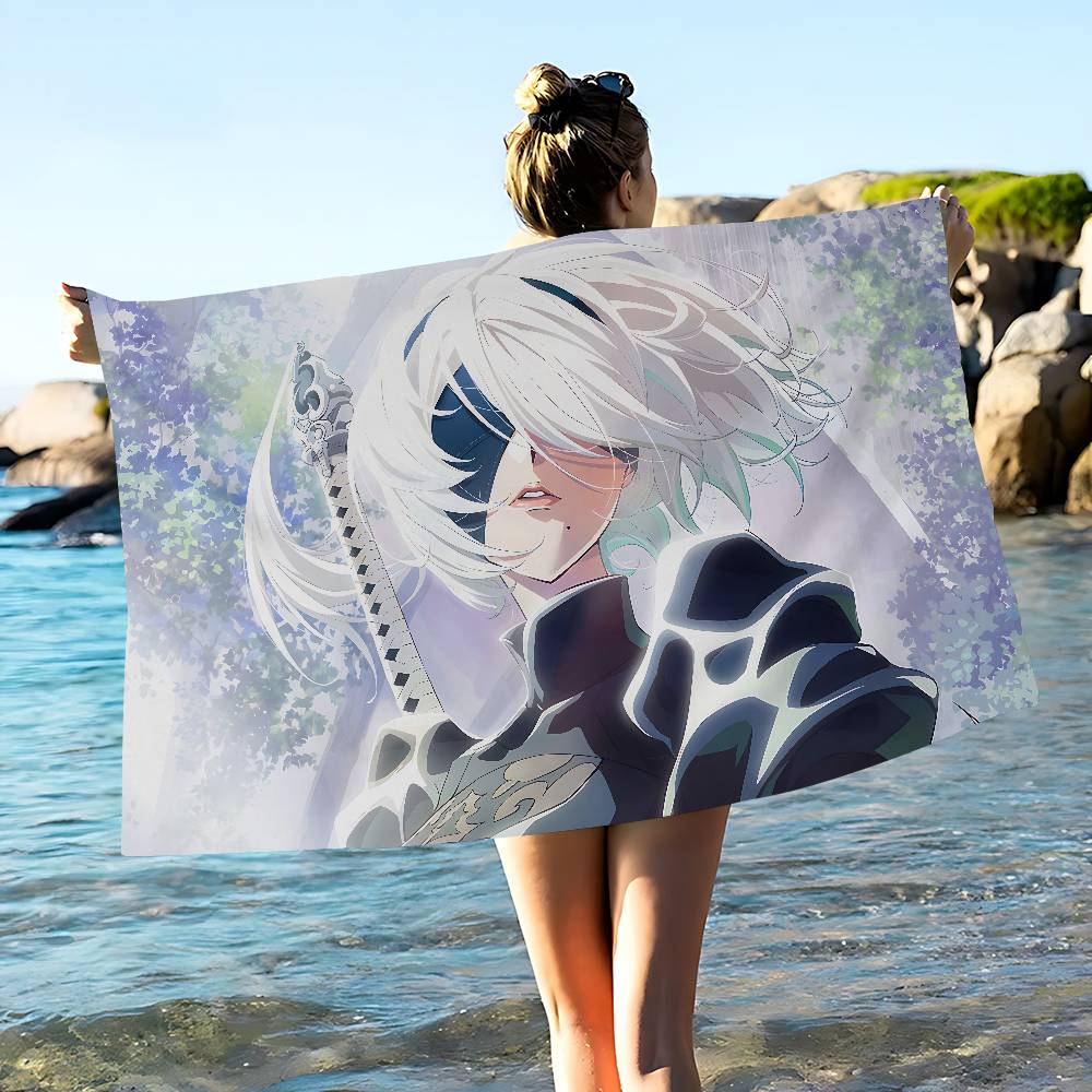 Game Nier Automata Bath Towel Microfiber Soft Water Absorbing Breathable For Girl Kids Decorative Cartoon Beach Towel