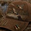 Berretto da Pesca Vintage Versatile per Esterni, Cappellino da Baseball con Stampa Cane e Anatra, Cappellino Traspirante con Stampa Assorbi-Umidità Regolabile per