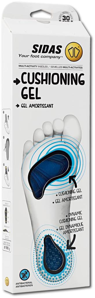 SIDAS Essential Cushioning Gel Insole, Size M (25.0cm-26.5cm), 36830262, Antibacterial and Washable