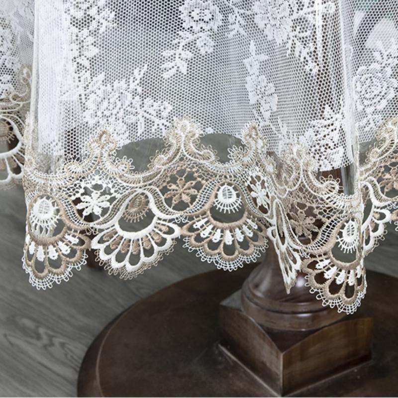 Transparent PVC Tablecloth with White Lace Tablecloth Set Round Table Cover Waterproof Oil Proof Glass Non Wash Crystal Board PVC Dining Tablecloth
