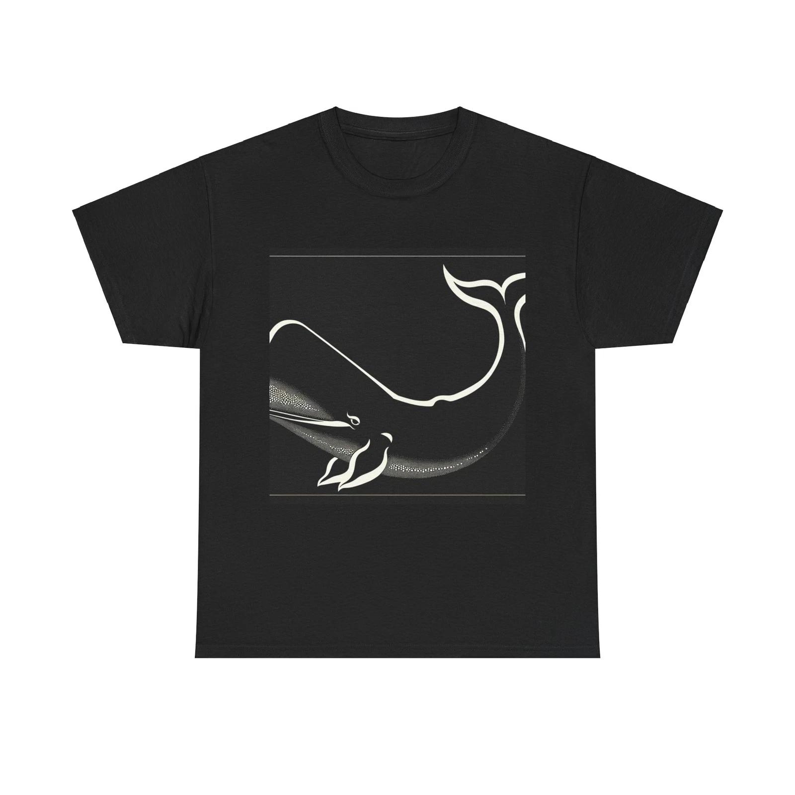 Unisex Adult T Shirt Art Deco Monochrome Sperm Whale Nautical Marine Life Beach 3XL