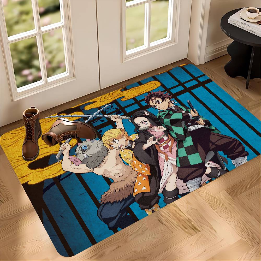 Anime Demon Slayer Floor Mat Retro Multiple Choice Living Room Kitchen Rug Non-Slip Modern Home Decor