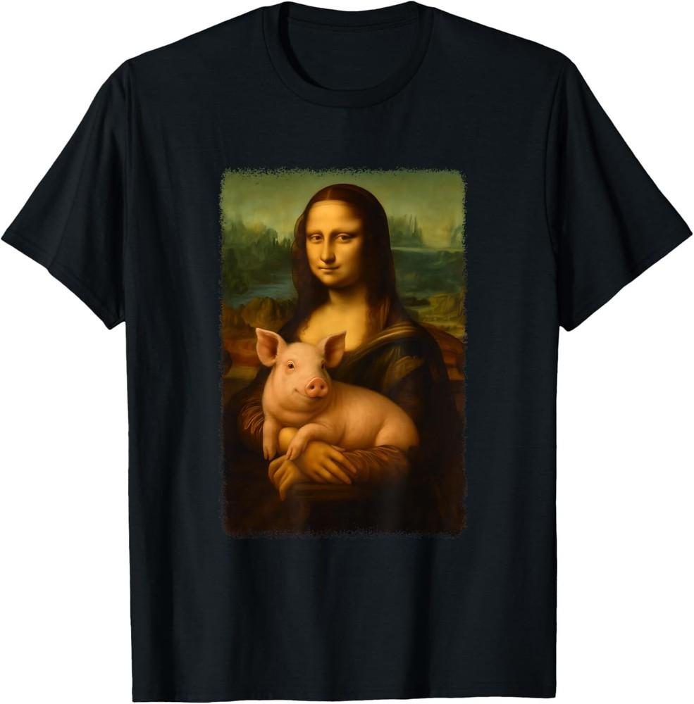 Mona Lisa Pig Funny Gift For Men Women Boys Girls Kids T-Shirt Unisex T-Shirt XXXL
