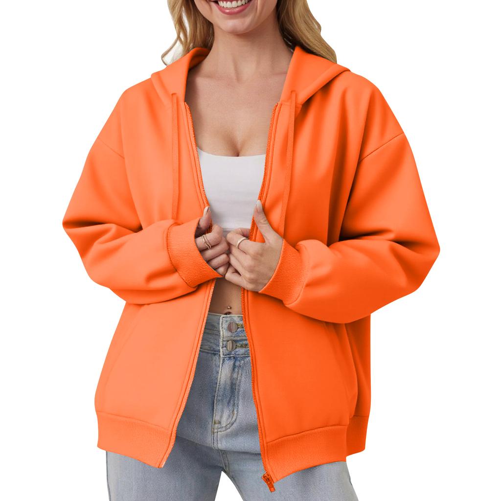 Women's Off Shoulder Zipper Hoodie Sweatshirt  Fashion Clothing Casual Jacket