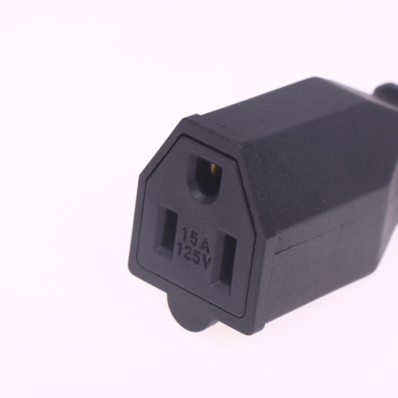 1/2Pcs Usa Triprong Power Outlet Wiring Electrical Receptacle Ac Socket Plug Black 125V 15A Us Female Male Connector