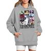 Women's Fashion Casual Long Sleeved Round Neck Letter Printing Loose Plush Pullover With Rope Hoodie