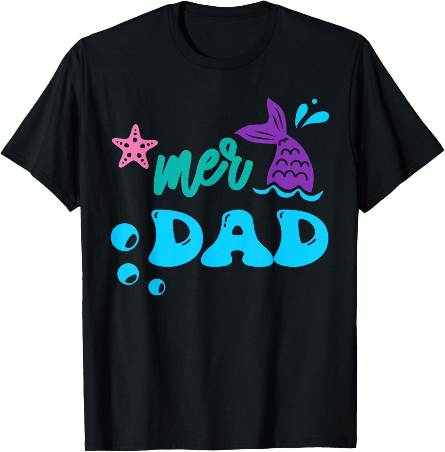 Mer Dad Mermaid Shirt Matching Family Gifts T-Shirt S