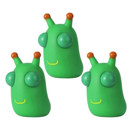 1/2/3Pcs Popping Eye Cabbage Worm Toy Anxiety Stress Relief Caterpillar Squeeze Pinch