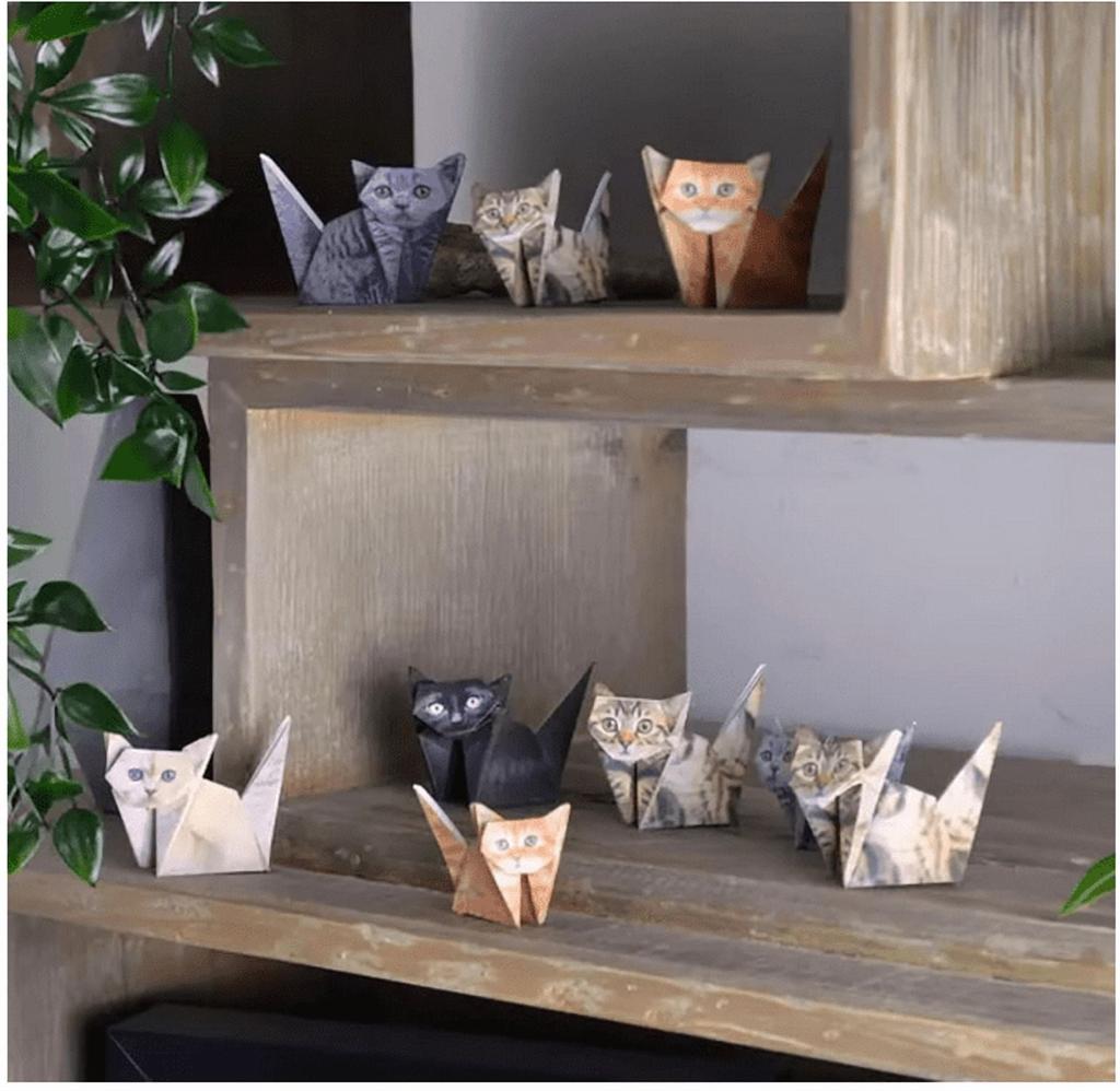 150/100/50pcs DIY Paper Cats Dogs Dinosaurs Folding Animal Creative Papercraft Kit Handmade Activity for Adults & Kids Cute Gift