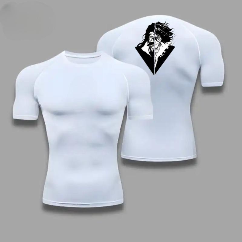 Fitness Sportswear Bleach Teenagers Tshirt Graphic Tops Tight Training Clothes Boys Compression Gym Running Basketball Clothes