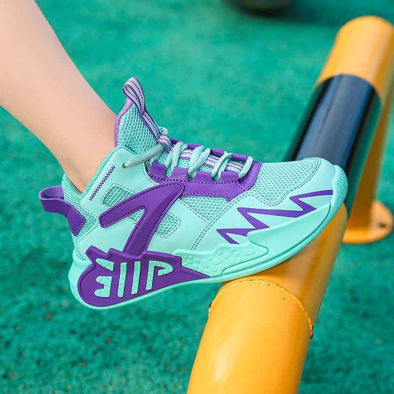 2025 Basketball Shoes Teen Boys Spring Children's Sports Shoes Running Mesh Breathable Lightweight Versatile Running Shoes