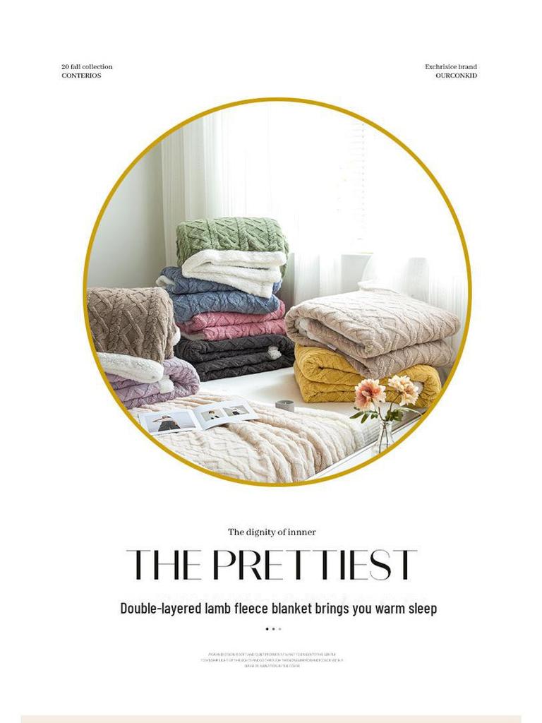 Tuff Lamb Fleece Nordic Sofa Blanket: Soft, Solid Color, Year-Round Use