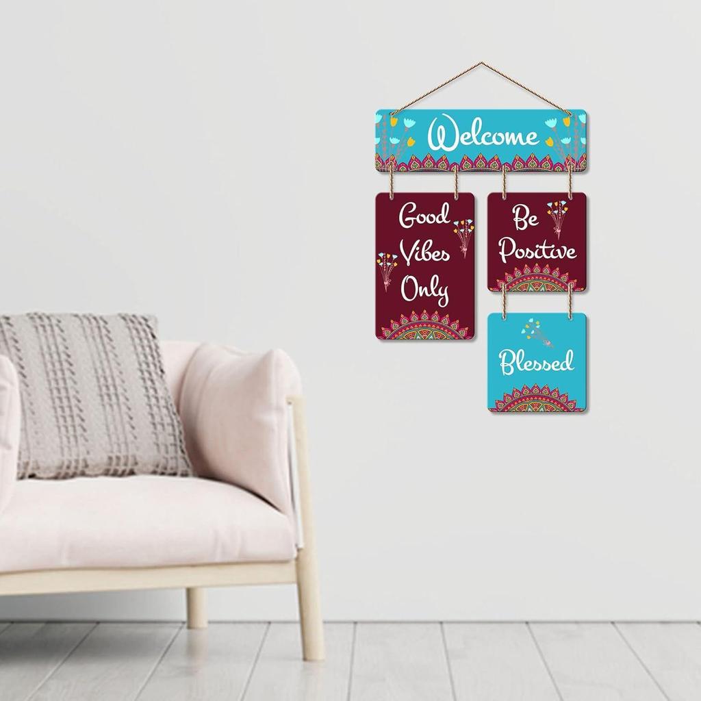 Willkommenszitat Dekorative Wandkunst MDF Holz Wandhänger für Wohnzimmer | Schlafzimmer | Heimdeko | Büro | Geschenk| Wandbehang zur Heimdekoration