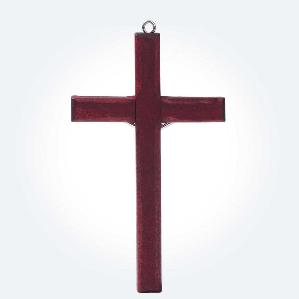 SHAOQINLIN 24 Pieces Crucifix Wall Cross, 4.7 Inch Wooden Wall Hanging Cross Wall Decor Home Decor